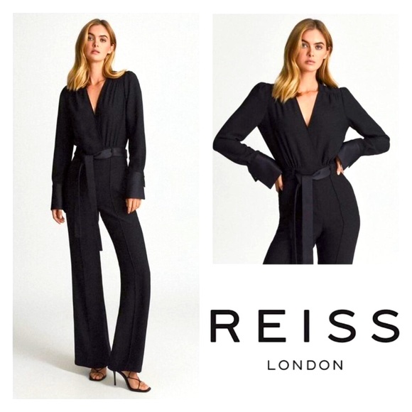Reiss Pants - REISS London Luka Tux Black Jumpsuit